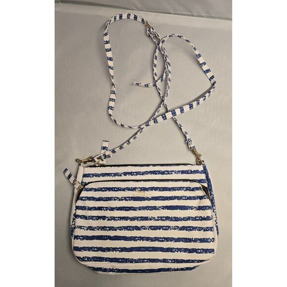 Scout Navy & White Striped Crossbody Bag With Mini Pouch coin purse - Picture 3 of 9